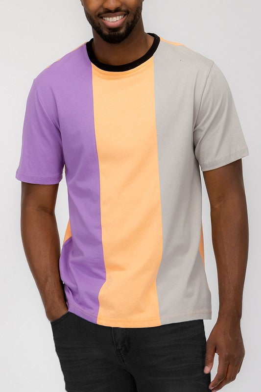 Weiv Mens Color Block T Shirt- 4 Colors