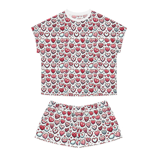Heart Printed Pajama Set for Women