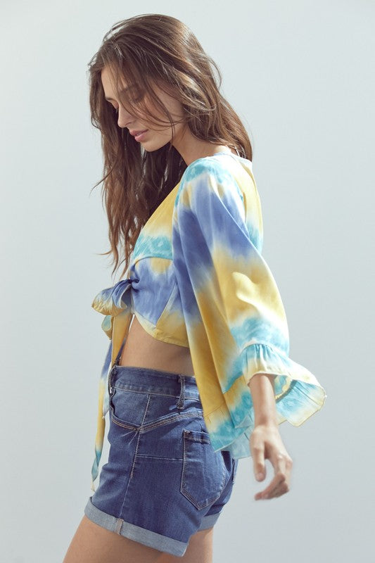 Ruffle Sleeved Cropped Cardigan