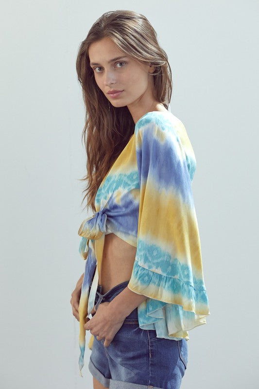 Ruffle Sleeved Cropped Cardigan