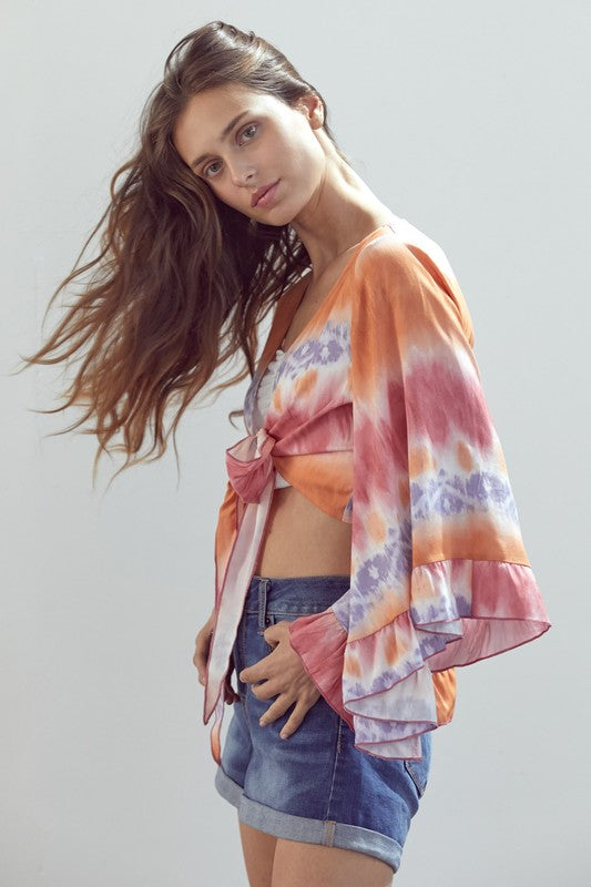 Ruffle Sleeved Cropped Cardigan