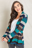 Stripe Elbow Patch Cardigan- 2 Colors