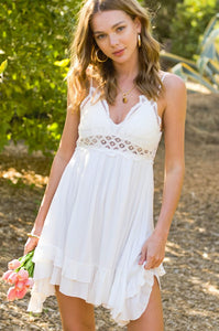 Monterey Boho Crochet Topped Flare Dress