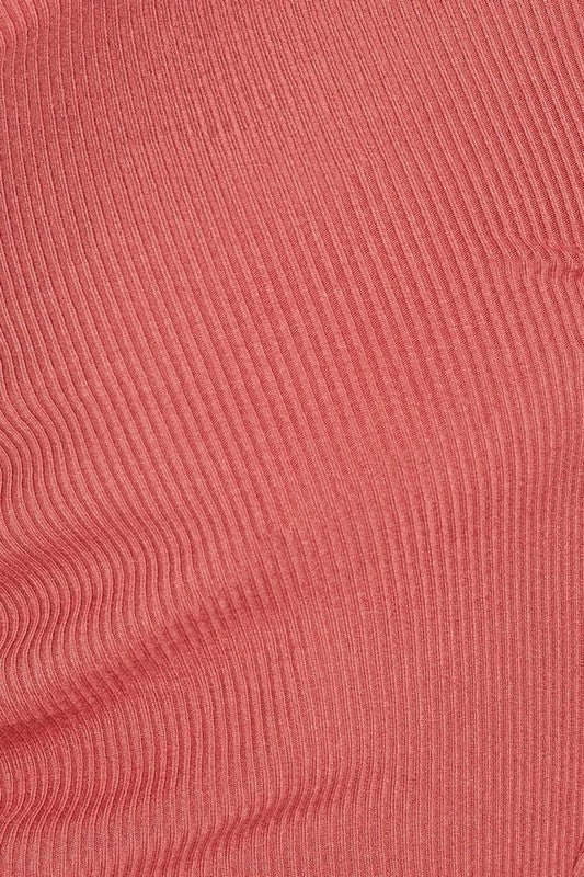 RUST RUCHED LONG SLEEVE DRESS