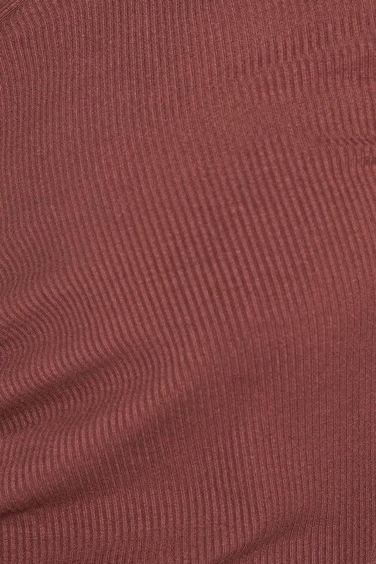 RUST RUCHED LONG SLEEVE DRESS