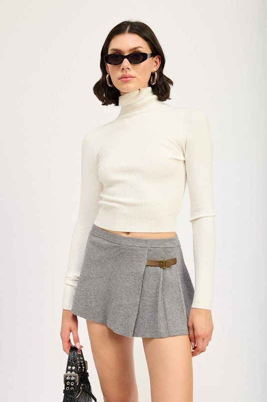 TURTLE NECK LONG SLEEVE TOP-2 COLORS