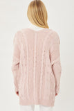 Chenille Cable Knit Oversized Open Front Cardigan- 5 Colors