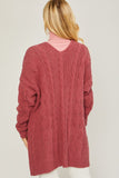 Chenille Cable Knit Oversized Open Front Cardigan- 5 Colors