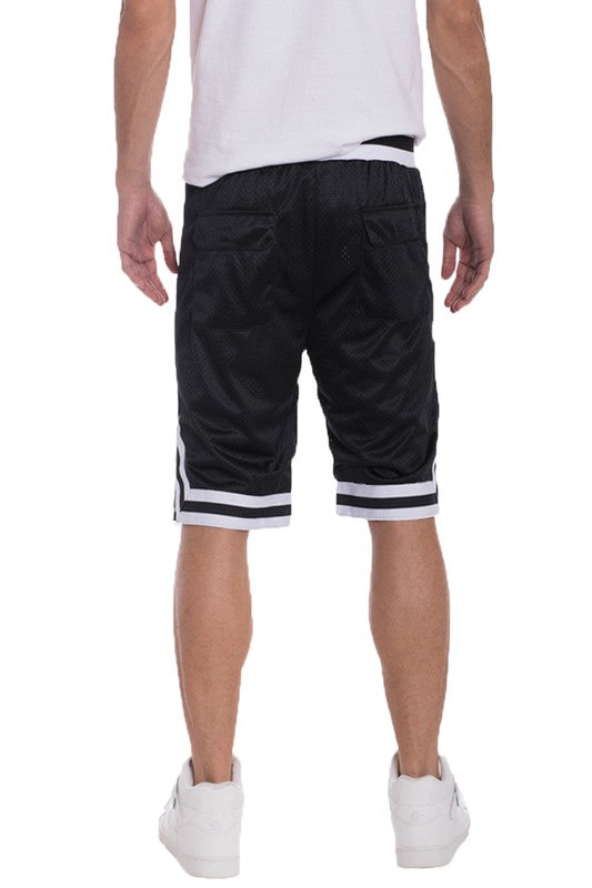 MEN'S STRIPED BAND SOLID BASKETBALL SHORTS-7 COLORS