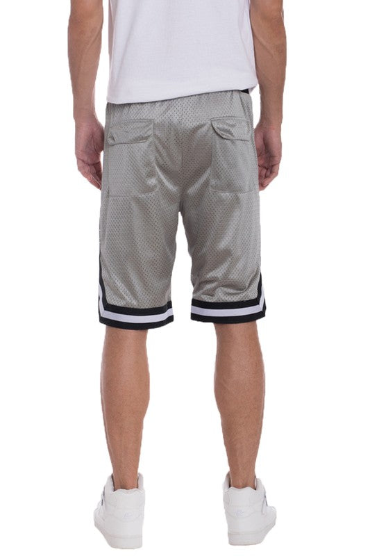MEN'S STRIPED BAND SOLID BASKETBALL SHORTS-7 COLORS