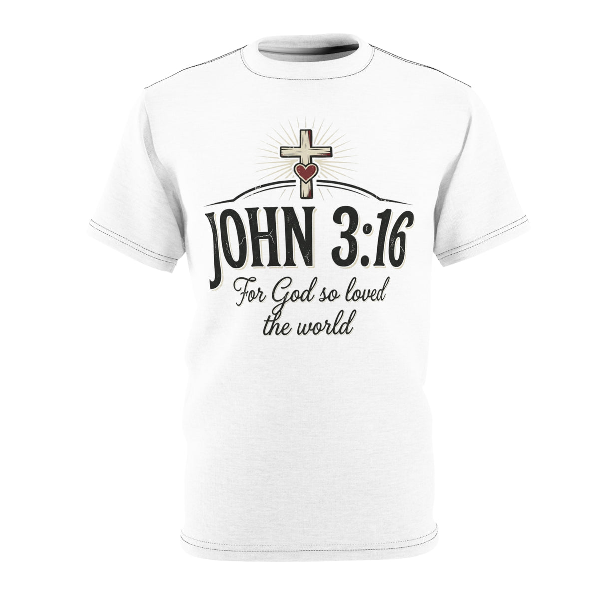 John 3:16 T-Shirt — Christian Faith Tee with Cross & "For God so loved the world"