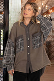 French Terry & Plaid Mixed Top