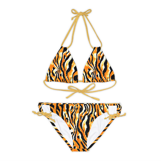 Animal Print Strappy Bikini Set
