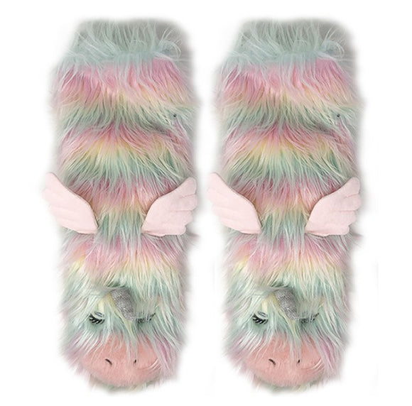 Funky Unicorn - Women's Cozy Sherpa Slipper Socks