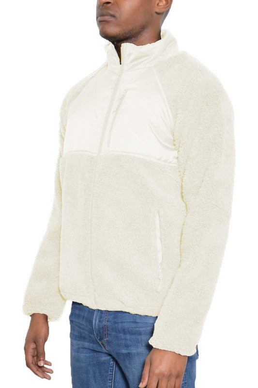 MEN'S FULL ZIP SHERPA FLEECE JACKET- 5 COLORS