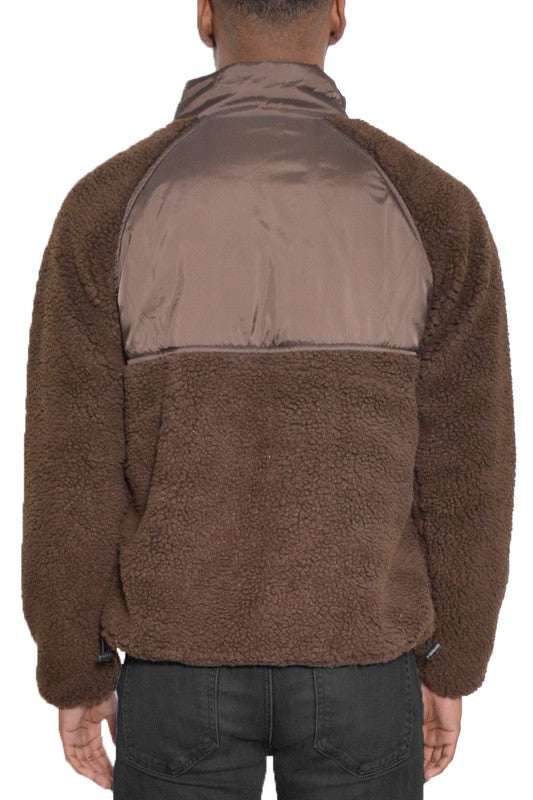MEN'S FULL ZIP SHERPA FLEECE JACKET- 5 COLORS