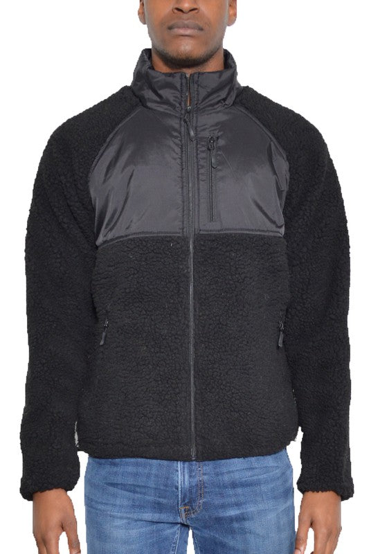 MEN'S FULL ZIP SHERPA FLEECE JACKET- 5 COLORS