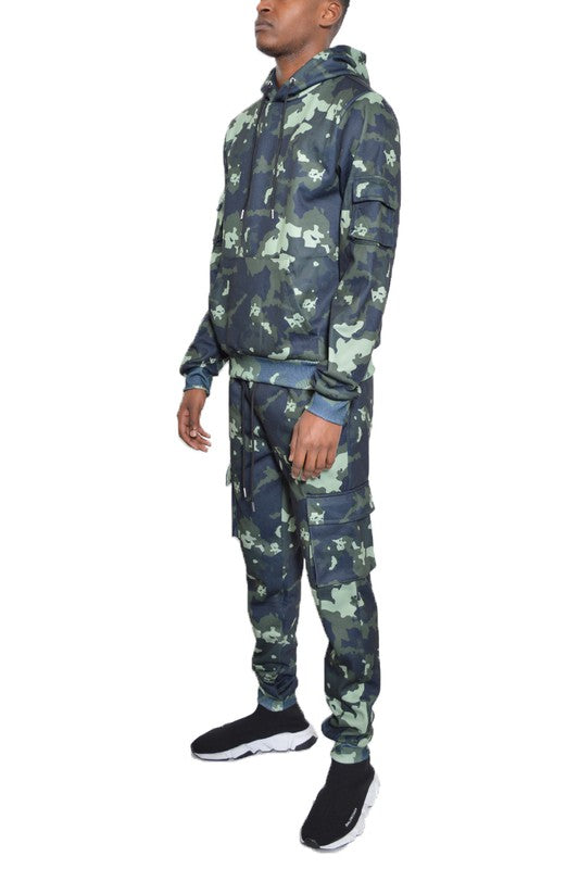 MEN'S FULL CAMO HOODIE COTTON SWEAT SET