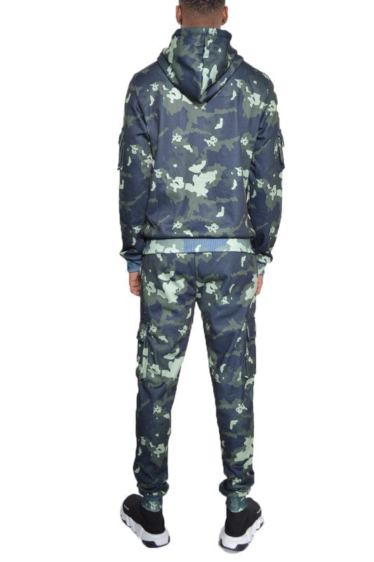 MEN'S FULL CAMO HOODIE COTTON SWEAT SET