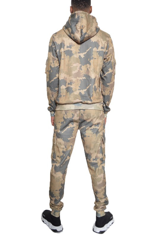 MEN'S FULL CAMO HOODIE COTTON SWEAT SET
