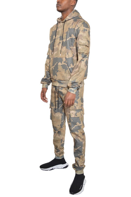 MEN'S FULL CAMO HOODIE COTTON SWEAT SET