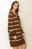 Made for Style Oversized Striped Sweater Cardigan- 2 Colors