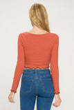 Women's Knit Bustier Style Long Sleeve Top (2 Colors)