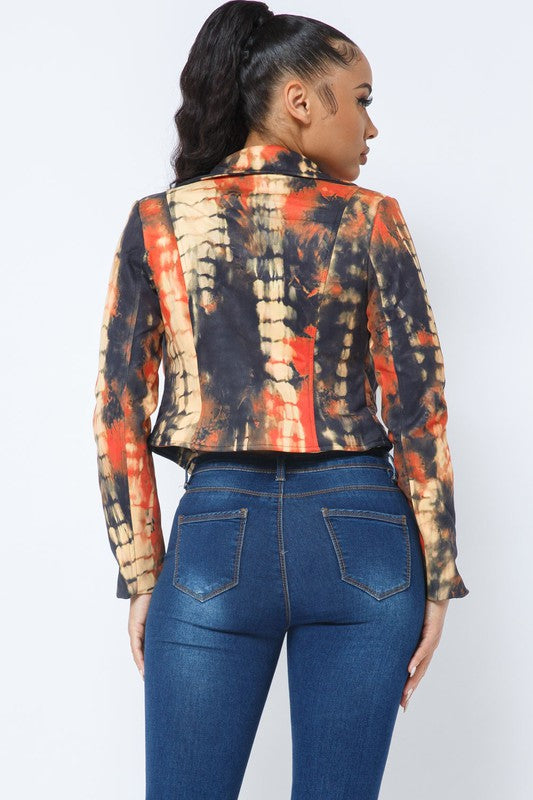 PAINT SPLATTERED BIKER JACKET