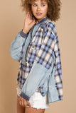 Half-Zip Pullover Jacket with Plaid Detail