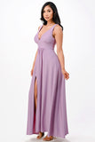 Dull Tricot Deep V-Neck A-line Dress- 8 Colors