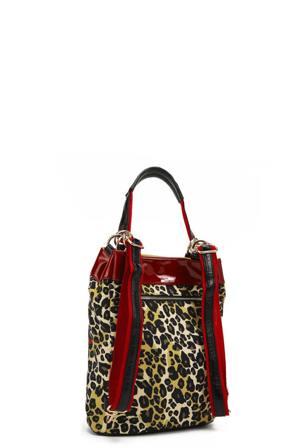 Nicole Lee "Wild Lips" Multifunctional Bucket Backpack