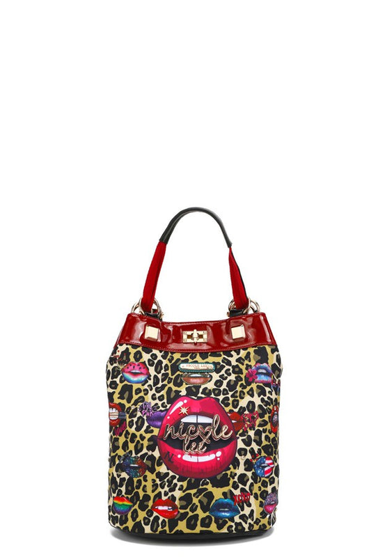 Nicole Lee "Wild Lips" Multifunctional Bucket Backpack