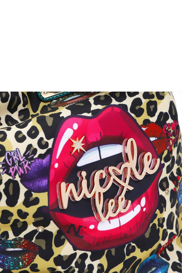 Nicole Lee "Wild Lips" Multifunctional Bucket Backpack