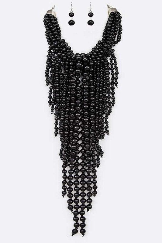 Statement Pearl Drop Necklace Set-9 Colors