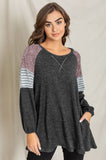 Color Block Sleeve A Line Tunic-4 Colors