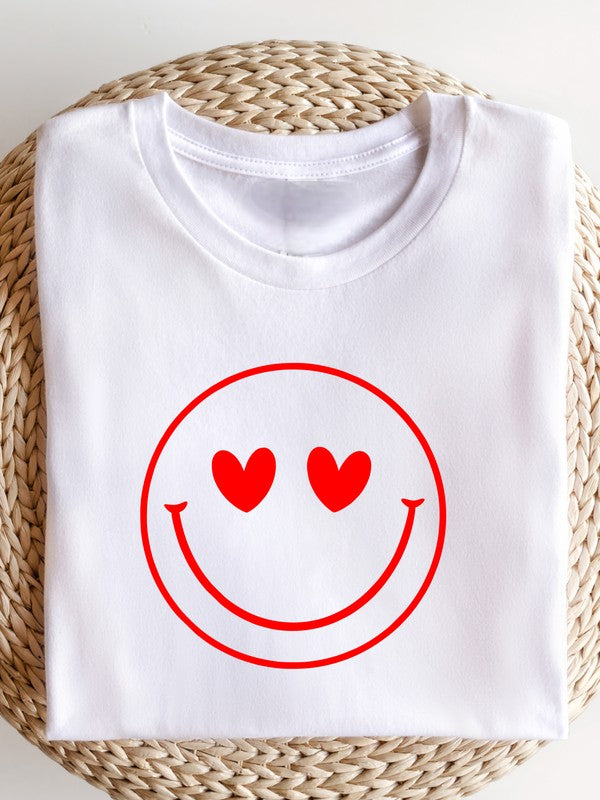Smiley Face Heart Eyes Cozy Bella Canvas Tee- 7 Colors