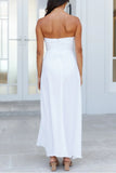 White Side Slit Maxi Dress
