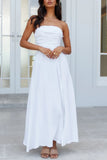 White Side Slit Maxi Dress