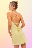 Cowl Neck Back Tie-Up Dress- 3 Colors