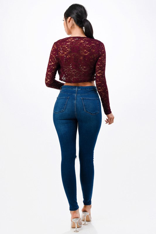 Long Sleeve Evening Lace Bolero- 5 Colors