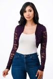 Long Sleeve Evening Lace Bolero- 5 Colors