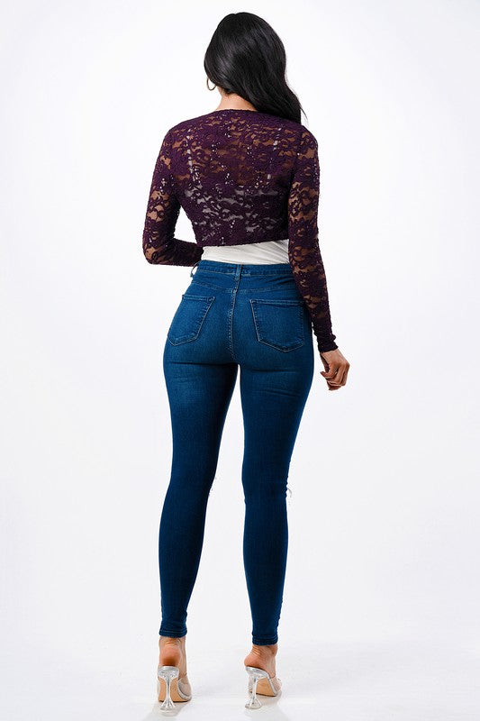 Long Sleeve Evening Lace Bolero- 5 Colors