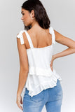 Sleeveless Asymmetrical Hem Line Tiered Top- 2 Colors