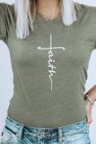 Faith Vertical Text Graphic Tee-10 Colors