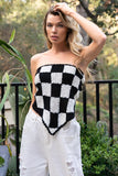 Checkerboard Pattern Tube Top - 2 Colors
