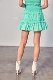 Soft Jade Tiered Ruffle Skirt