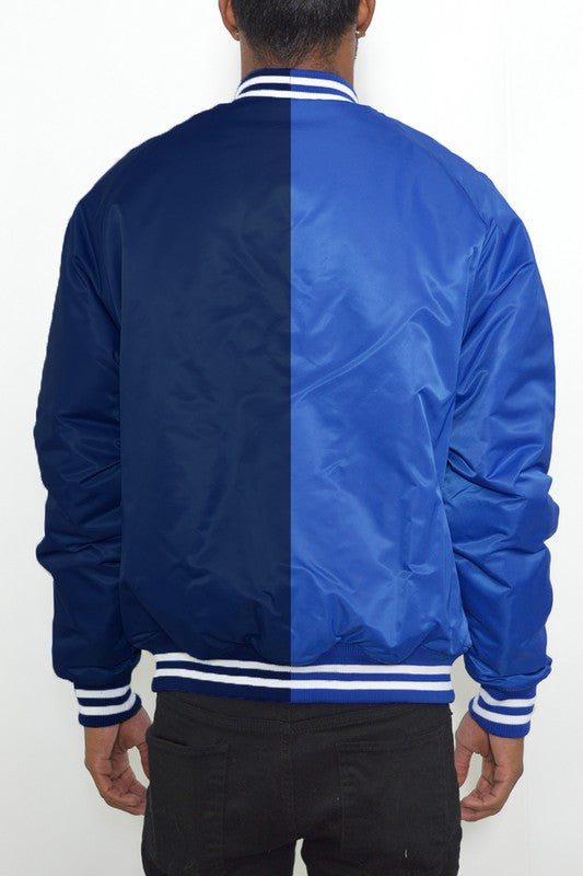 Men's Color Block Two Tone Varsity Jacket- 4 Colors