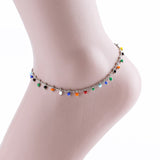 MULTI COLOR BEADED ANKLET BRACELET-2 COLORS