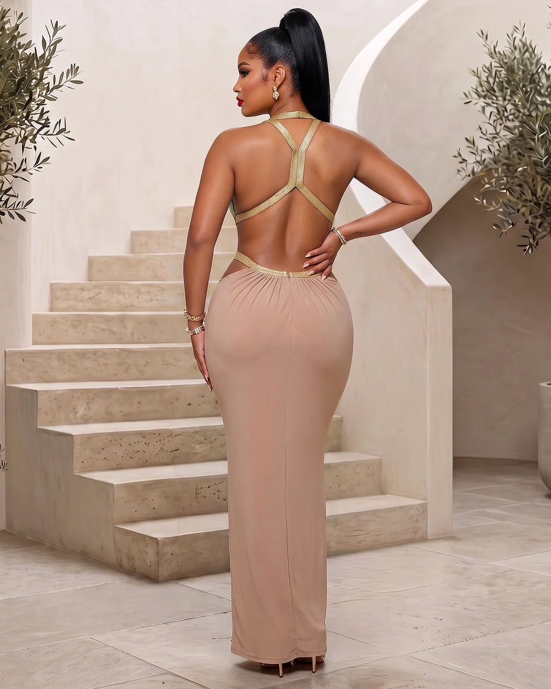 Roman Goddess Maxi Dress- Multicolored