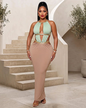 Roman Goddess Maxi Dress- Multicolored